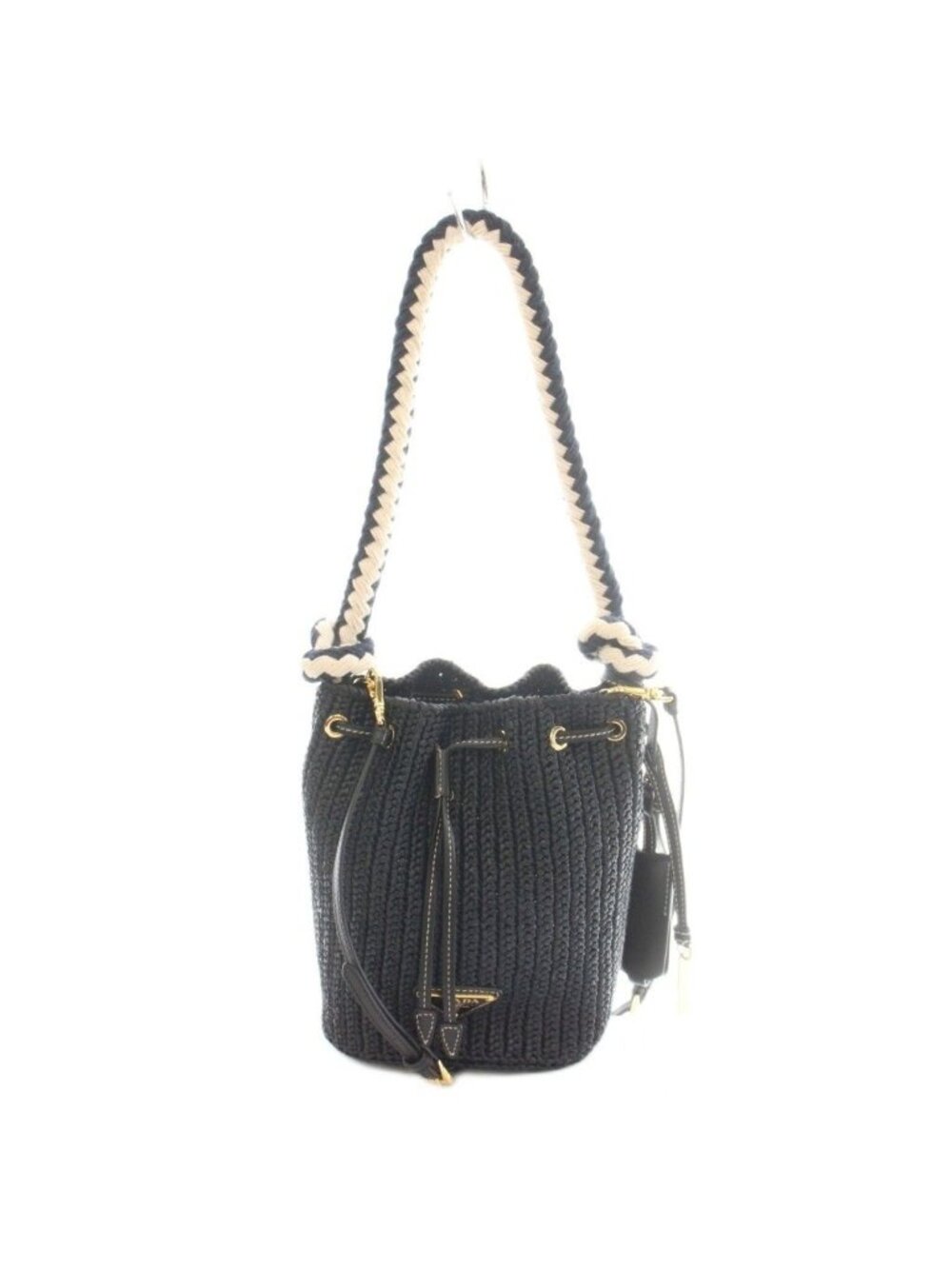 Prada Clochette Mini Bucket Bag 2-Way Basket Hand One Handle Shoulder Logo